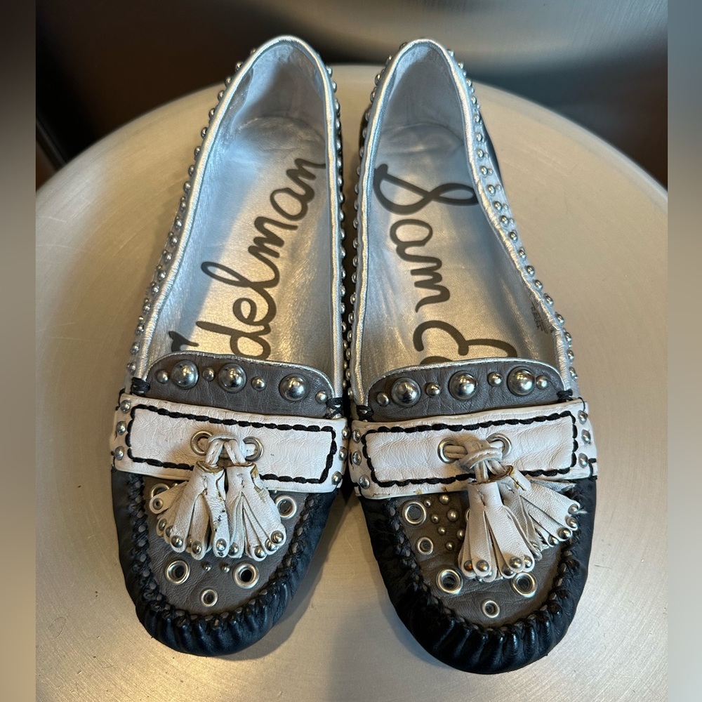 Sam Edelman Studded Leather Loafer Shoes size 6.5